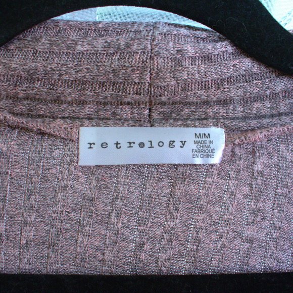Retrology Open Cardigan | Dusty Pinkish Brown Open Sweater - Picture 4 of 5